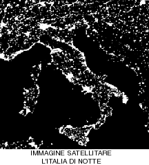 Immagine satellitare dell'Italia di notte